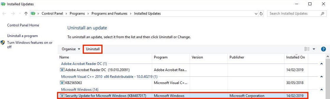 בחירת עדכונים להסרה Windows 10 בחירת עדכונים להסרה Windows 10