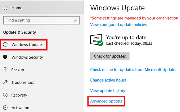 הגדרות מתקדמות עדכון מערכת Windows 10 הגדרות מתקדמות עדכון מערכת Windows 10
