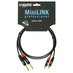 ⁦כבל כפול RCA זכר-PL מונו זכר Klotz MiniLink Pro KT-CJ אורך 3 מ'⁩ – תמונה ⁦3⁩