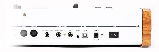 מקלדת שליטה עם חיבורי USB, MIDI, כניסות לפדאלים
