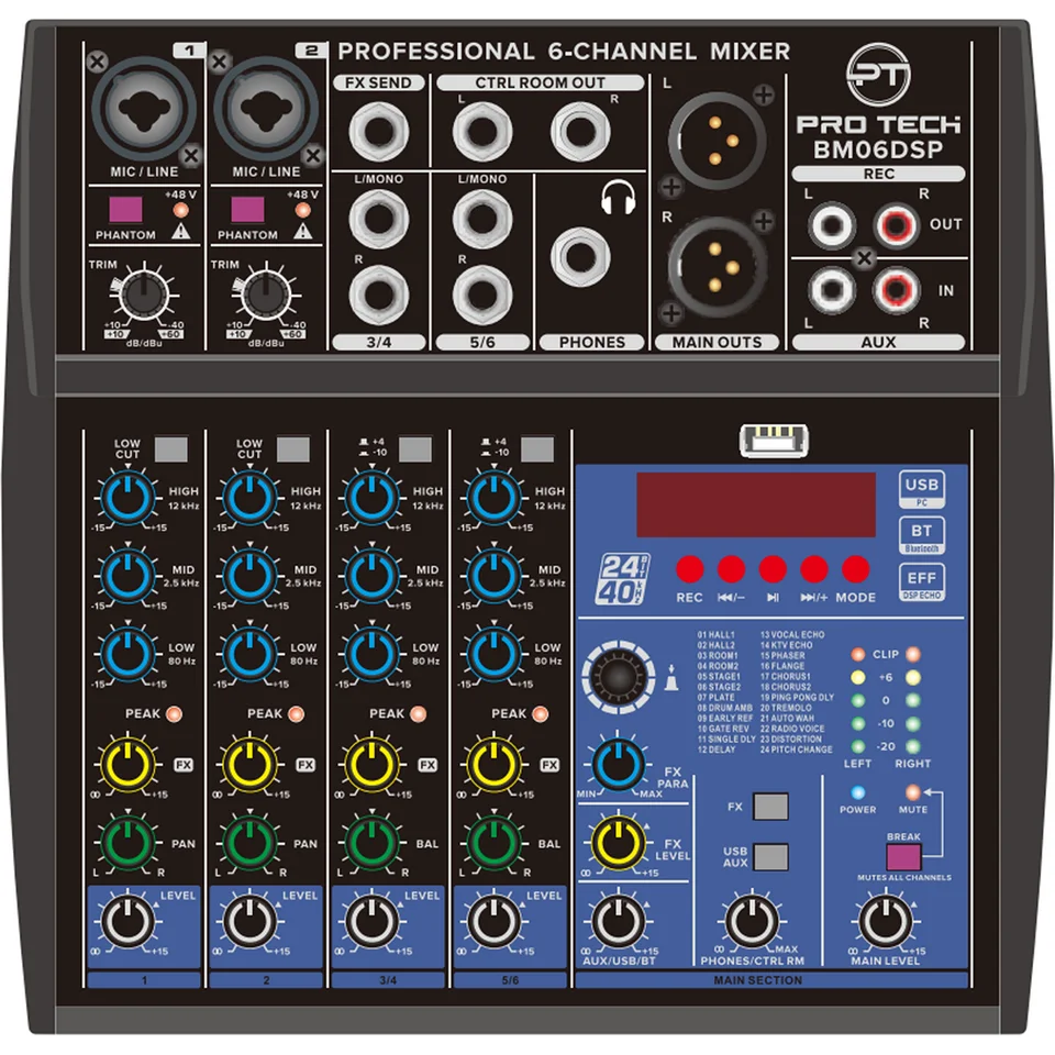 PROTECH-BM06DSP-1 מיקסר Protech BM06DSP – תמונה 1