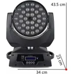 פנס חכם מובינג לד Shadow ZOOM LED 36X12 RGB-WW – תמונה 6