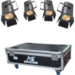 סט 4 פנס לד זום Apextone Auto Zoom 200W W.White לבן חם עם קייס