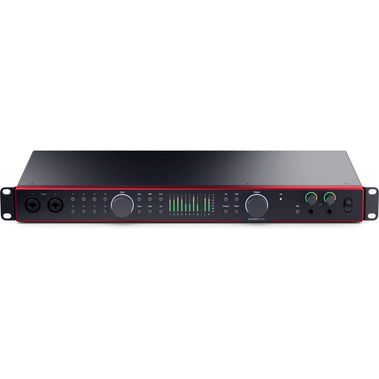 Scarlett-18i20-Rack-Ears-Front-Elevated-2400-2400__71247 כרטיס קול Focusrite Scarlett 18i20 G4 – תמונה 1