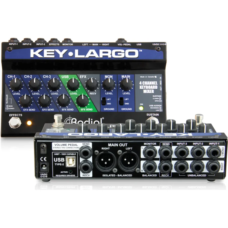 key-largo-thumb-768x524 מיקסר לקלידים Radial Key-Largo עם כרטיס קול מובנה – תמונה 1